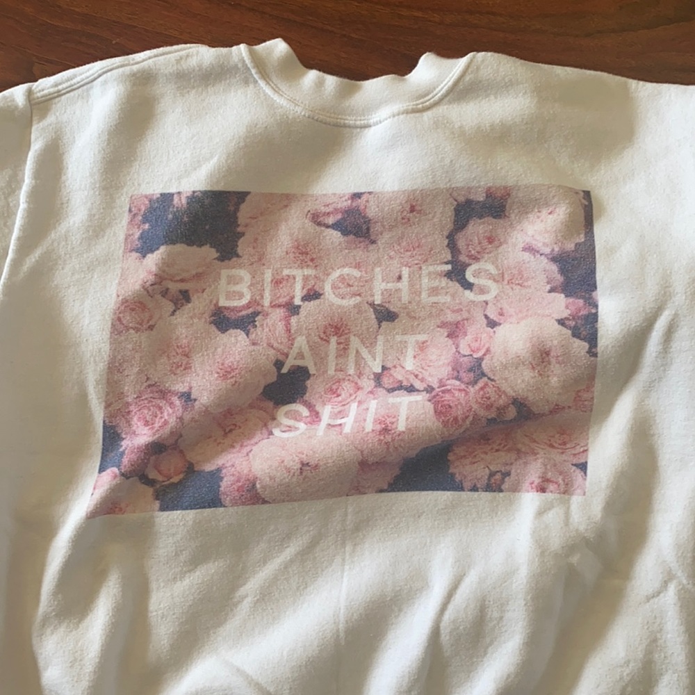 White crewneck sweater